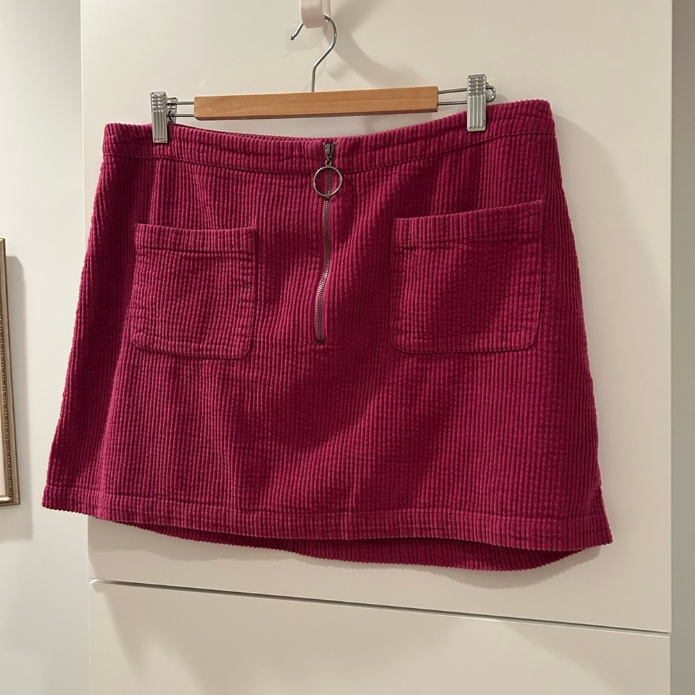 Wild Fable Fuchsia Corduroy Mini Skirt - Casual, Retro, 90s